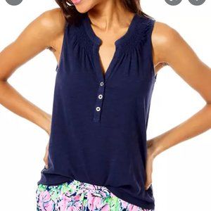 Lilly Pulitzer Essie Tank Top in Navy Blue Size XL